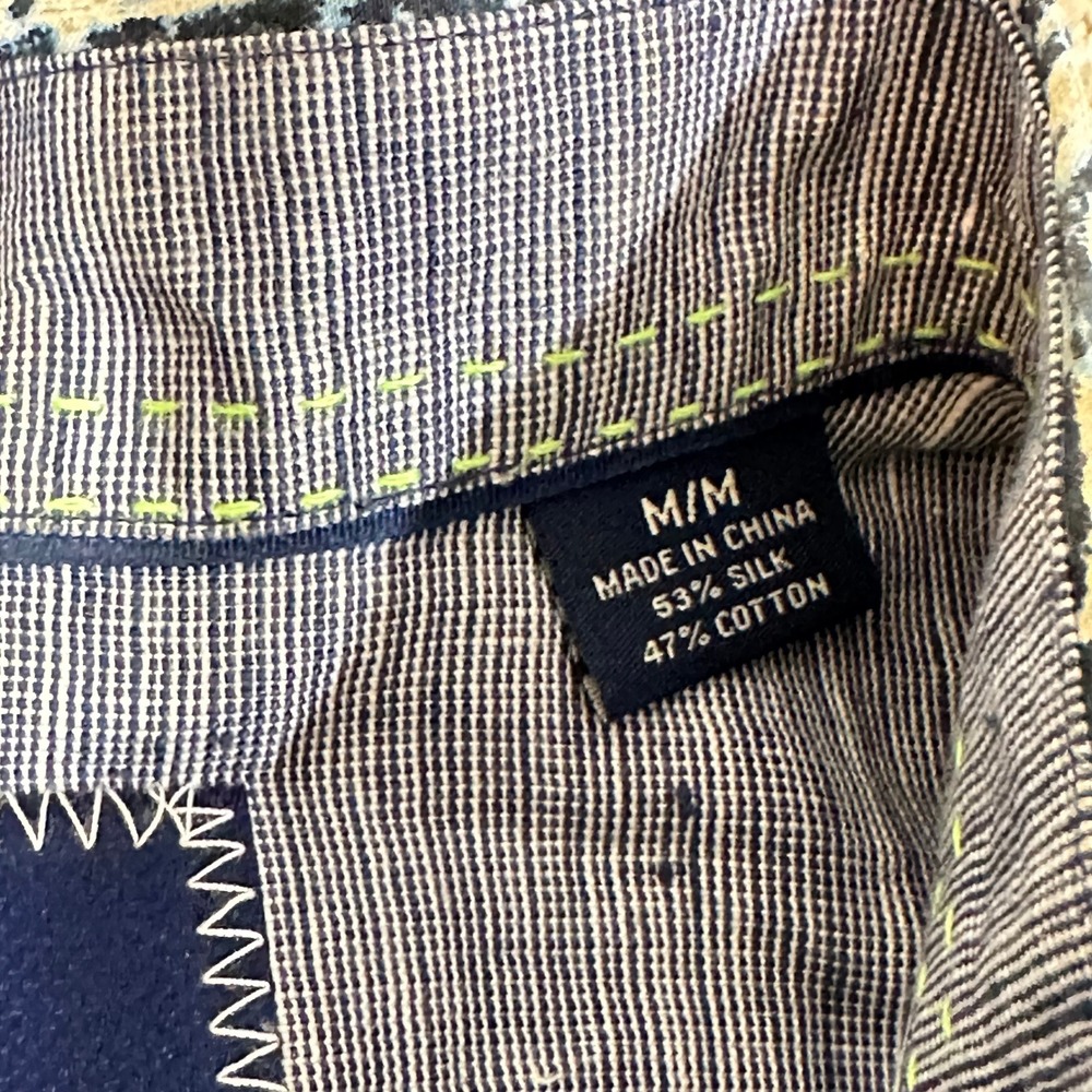 Tommy Bahama Shirt Mens Medium Silk Cotton Island Modern Fit Leaf Print Camp - Picture 4 of 6